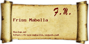 Friss Mabella névjegykártya